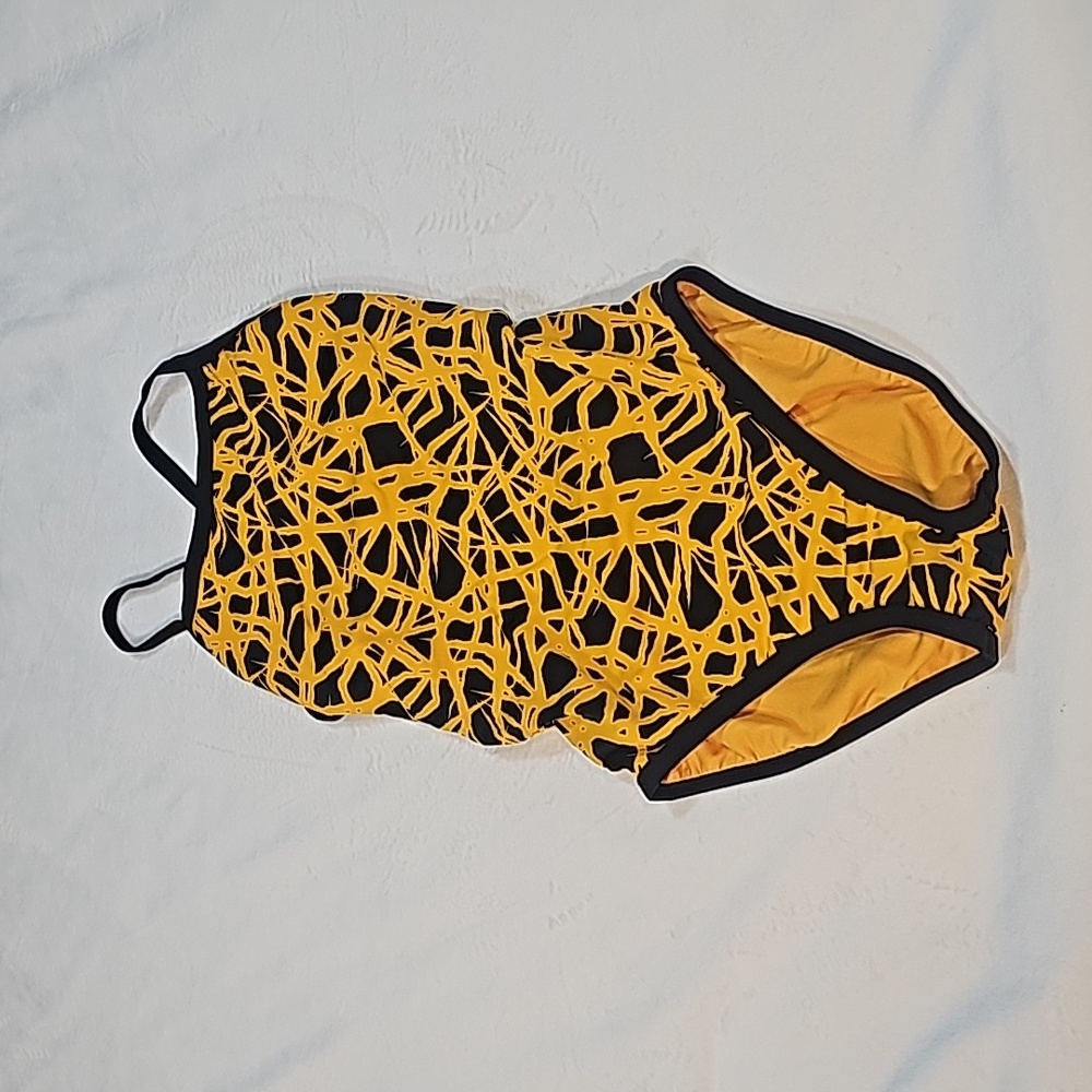 Dolfin Black and Gold Women's Size 0 Swimsuit